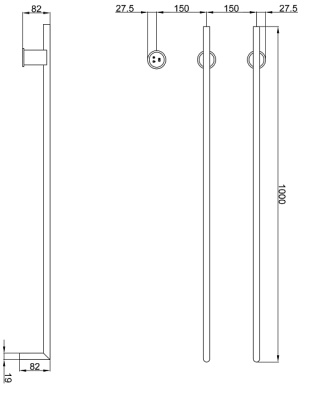 Maxonor EASY Электрический полотенцесушитель 1000х355 PL-TRE07BR2-19 (30) Графит от интернет-магазина Purezza 
