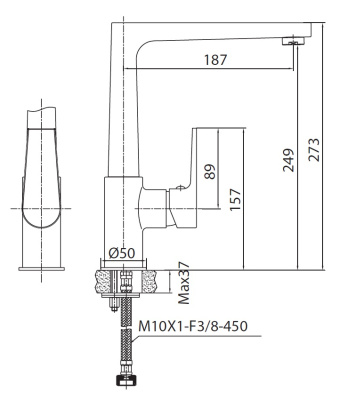 Creavit SHARP Cмеситель для кухни SR8500 от интернет-магазина Purezza 