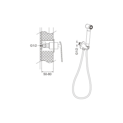 Rose Встроенный гигиенический душ R1305 от интернет-магазина Purezza 