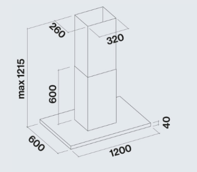 Falmec LUMEN IS STEEL 120 Вытяжка 1200 мм из нержавеющей стали, CLUI20.E0P1#NEUI491F от интернет-магазина Purezza 