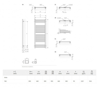 Terma Bone Полотенцесушитель электрический лесенка 76x50 белый от интернет-магазина Purezza 
