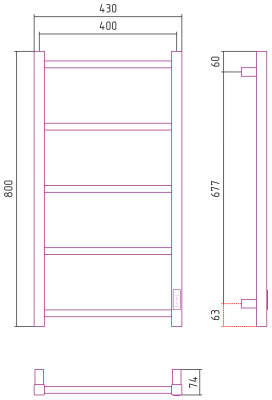 Сунержа Стилье Формат 26 Электрический полотенцесушитель 800х400 Черный от интернет-магазина Purezza 