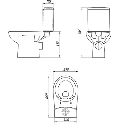 Cersanit Nature new clean on Унитаз с бачком безободковый, сиденье с микролифтом, S-KO-NTR011-3/5-COn-DL-w от интернет-магазина Purezza 