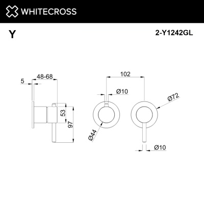 Whitecross Внешняя часть смесителя на 2 потребителя 2-Y1242GL Золото от интернет-магазина Purezza 