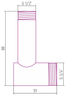 Стилье Уголок переходной G 3/4" НР х G 1/2" НР 02003-3412 от интернет-магазина Purezza 