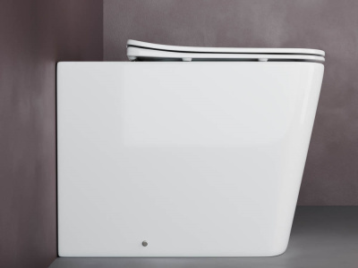 Ceramicanova Cubic Rimless Напольный приставной унитаз CN1809 Белый от интернет-магазина Purezza 