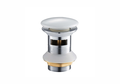 Aquatek AQ6005CW сливной набор для раковины Push-open с переливом, крышка белая, керамическая от интернет-магазина Purezza 