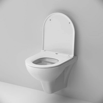 AM.PM Gem Унитаз подвесной безободковый с сиденьем микролифт C901700SC Белый от интернет-магазина Purezza 