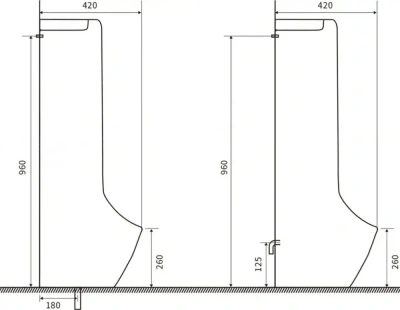 SantiLine Писсуар напольный, функция электронного смыва SL-6005 Белый от интернет-магазина Purezza 