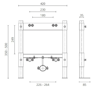 Ctesi Solid Инсталляция для биде BK0204010 от интернет-магазина Purezza 