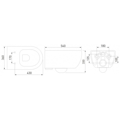 Berges Инсталляция NOVUM525, кнопка D3 хром глянец, унитаз EGO XL Rimless, сиденье Toma Slim SO 043201 от интернет-магазина Purezza 