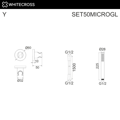Whitecross Душевой гарнитур точечный SET50MICROGL Золото от интернет-магазина Purezza 