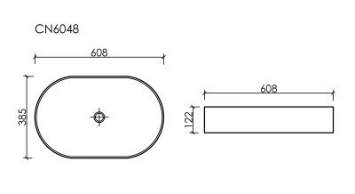 Ceramicanova Element Умывальник чаша накладная овальная 60.8х38.5 CN6048MW Белый матовый от интернет-магазина Purezza 