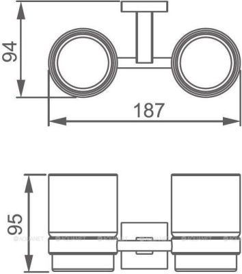 Aquanet Стакан (двойной) 6184 от интернет-магазина Purezza 