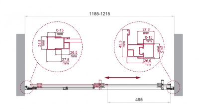Belbagno LUCE-BF-1 душевая дверь в нишу, ширина 100/120/130/140/150 см, цвет профиля хром, прозрачное стекло от интернет-магазина Purezza 