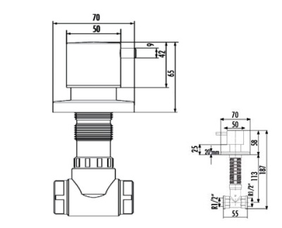 Creavit Запорный вентиль проходной AC50L.BRY Берри матовый от интернет-магазина Purezza 