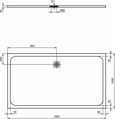 Ideal Standard ULTRAFLAT S Прямоугольный мраморный душевой поддон Белый от интернет-магазина Purezza 