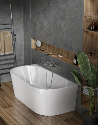 Maxonor AMABLE Акриловая ванна 1700х800х600 PL-BT1701 Белый от интернет-магазина Purezza 