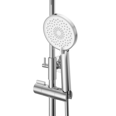 Belbagno ALBANO Душевая стойка со смесителем и изливом, верхним и ручным душем ALBANO-VSCM-CRM от интернет-магазина Purezza 