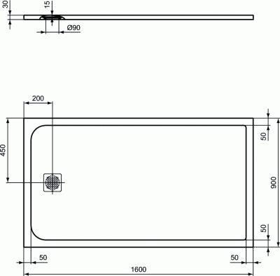 Ideal Standard ULTRAFLAT S Прямоугольный мраморный душевой поддон Белый от интернет-магазина Purezza 