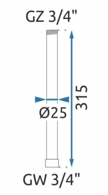 Rea Удлинитель для душевого гарнитура 30 см REA-K7703 Никель от интернет-магазина Purezza 