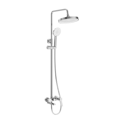 Belbagno ALBANO Душевая стойка со смесителем и изливом, верхним и ручным душем ALBANO-VSCM-CRM от интернет-магазина Purezza 