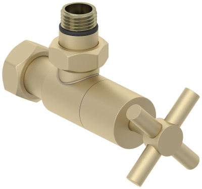 Сунержа Вентиль угловой крест G 1/2" НР х G 3/4" НГ 022-1408-1234 Матовая шампань от интернет-магазина Purezza 