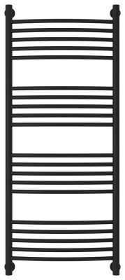 Сунержа Богема+ выгнутая Водяной полотенцесушитель 1200х500 31-0221-1250 Матовый черный от интернет-магазина Purezza 
