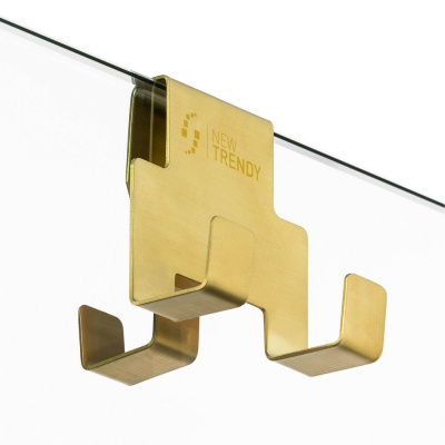New Trendy AVEXA GOLD BRUSHED Душевая перегородка, длина 500-1400 мм, профиль брашированное золото, стекло прозрачное, толщина стекла 6 мм от интернет-магазина Purezza 
