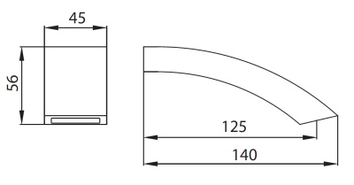 Creavit Излив для ванны квадратный изогнутый A06 от интернет-магазина Purezza 