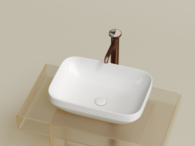 Ceramicanova Element Умывальник чаша накладная прямоугольная 49,5х37 CN6055 Белый от интернет-магазина Purezza 