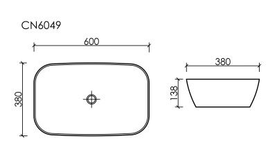 Ceramicanova Element Умывальник накладная чаша овальная 60х38 CN6049MB Черный матовый от интернет-магазина Purezza 