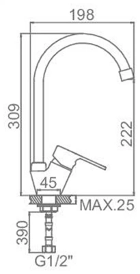 Ledeme H10 Смеситель для кухни L5810 от интернет-магазина Purezza 