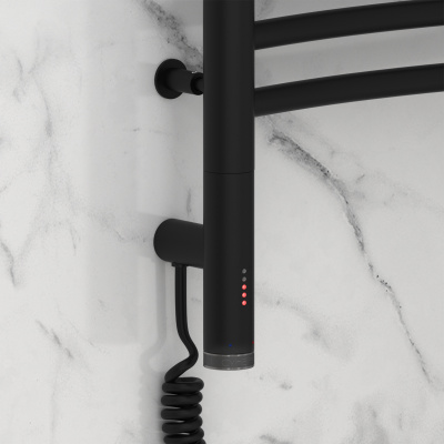 Сунержа Флюид 3.0 Электрический полотенцесушитель 600х500 Матовый черный от интернет-магазина Purezza 