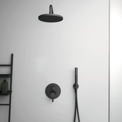 Ideal Standard IDEALRAIN Верхний душ Ø200 мм, пластик, ограничение потока 12 л/мин BD140XG Черный матовый от интернет-магазина Purezza 