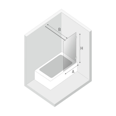 New Trendy AVEXA GOLD BRUSHED Шторка стеклянная на ванну, профиль брашированное золото, стекло прозрачное, одна секция от интернет-магазина Purezza 