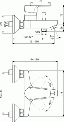 Ideal Standard BC264AA ESLA Промо комплект 3 в 1 (BC224AA+BC229AA+B2621AA) от интернет-магазина Purezza 