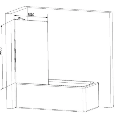 AM.PM Gem Шторка на борт ванны  неподвижная, хром, стекло прозрачное  от интернет-магазина Purezza 