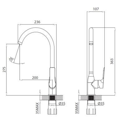 Creavit PURE Cмеситель для кухни PR8501 от интернет-магазина Purezza 