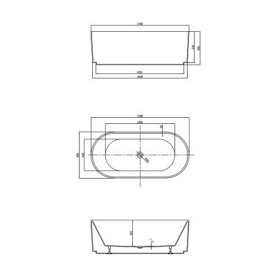 Vincea Акриловая ванна 170х80х58 VBT-426-1700 Белый от интернет-магазина Purezza 