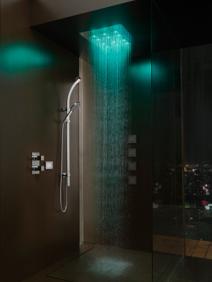 Bossini Dream Rectangular Верхний душ с RGB хромотерапией H37455.030 от интернет-магазина Purezza 