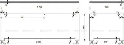 Aquanet Lotos Stone Фронтальная панель 170х60 AQ-00332892 Белый от интернет-магазина Purezza 