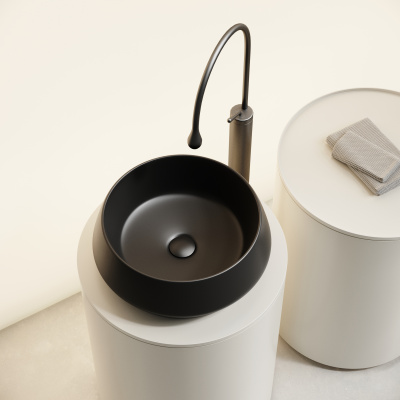 Ceramicanova Maya Раковина накладная круглая 40х40 CN12004MB Черный матовый от интернет-магазина Purezza 