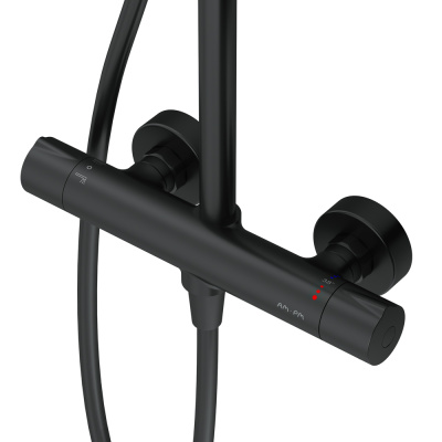 AM.PM Like Душевая система c термостатом F0780422 Черный от интернет-магазина Purezza 