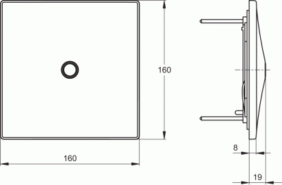 Ideal Standard CERAPLUS Настенная панель с инфракрасным датчиком для подключения писсуара A3732XJ Нержавеющая сталь от интернет-магазина Purezza 