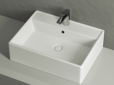Ceramicanova Element Умывальник чаша накладная прямоугольная 59х44,5 CN6046 Белый от интернет-магазина Purezza 