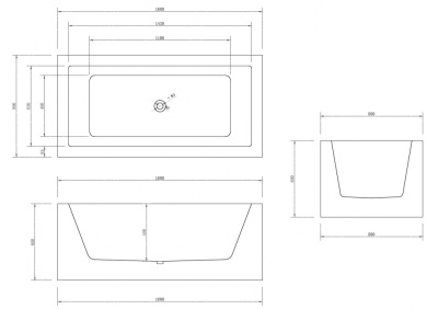 ABBER Акриловая ванна 160x80x60 AB9406-1.6 от интернет-магазина Purezza 