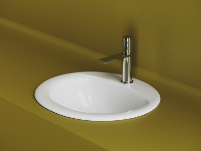 Ceramicanova Sun Раковина встраиваемая сверху овальная с переливом 51,5х45,5 CN6080 Белый от интернет-магазина Purezza 