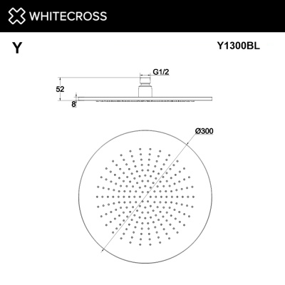 Whitecross Верхний душ D=30 см цвет Черный матовый, арт Y1300BL  от интернет-магазина Purezza 