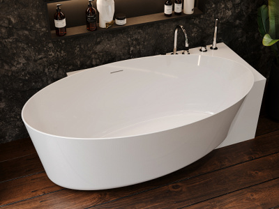 Maxonor PASA Ванна из искусственного камня 1700х930х600 PL-BT2707 Белый матовый от интернет-магазина Purezza 